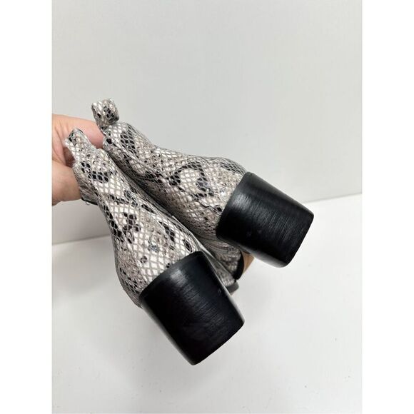 Linea Paolo Boots Size 5 Leather Snake Print Pointed Toe Booties New - Picture 8 of 11